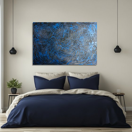 Blue waves 80x120x2 cm