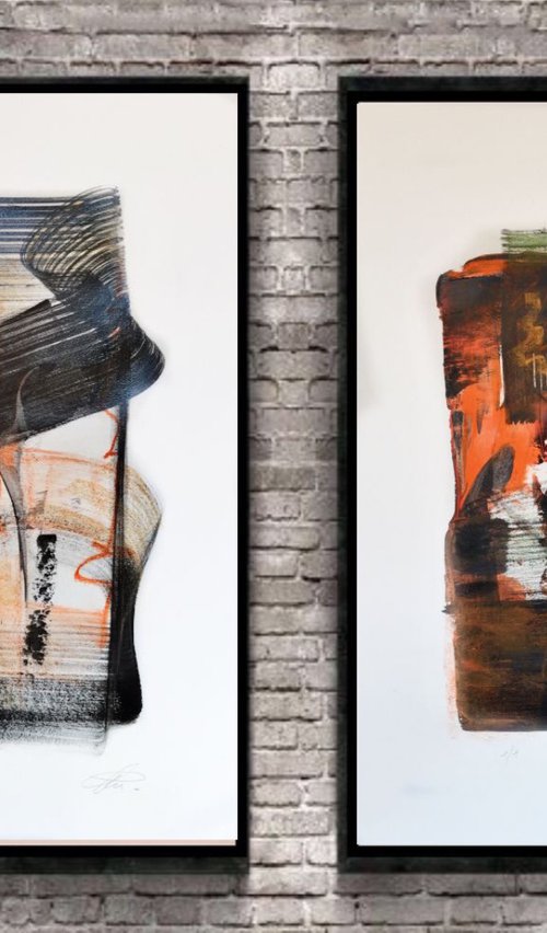SPECIAL OFFER  Series Network Diptych Abstract 242028 # + Abstract 242029# by Roberta Cervelli