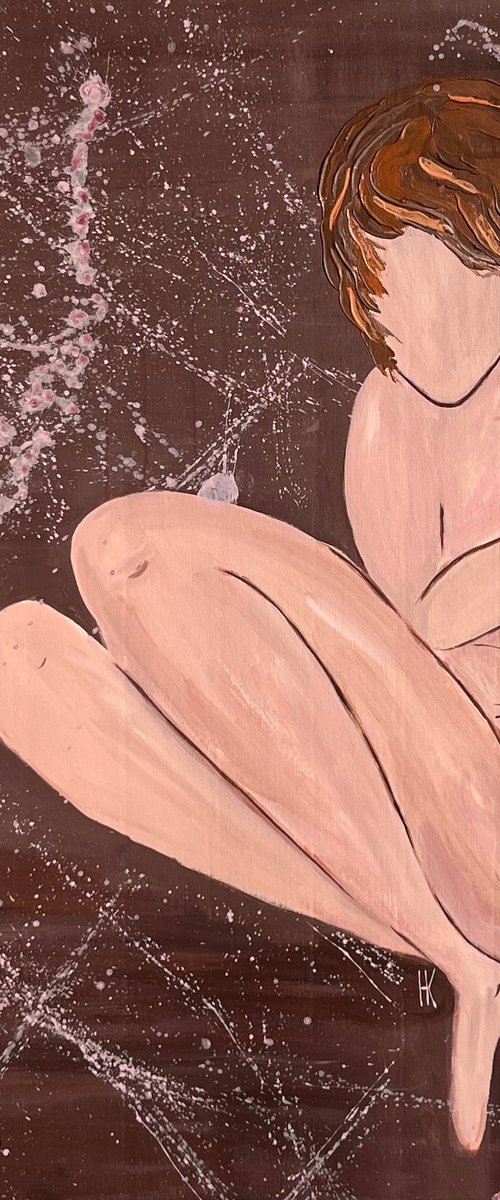 Woman Nude Original Painting by Halyna Kirichenko