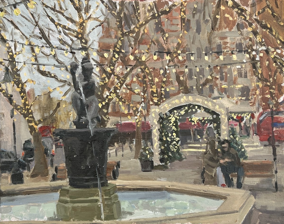 Sloane Square Christmas By Louise Gillard, 12 X 9, Artwork For Sale On Artfinder