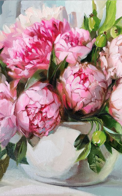 Pink peony by Nataly Derevyanko