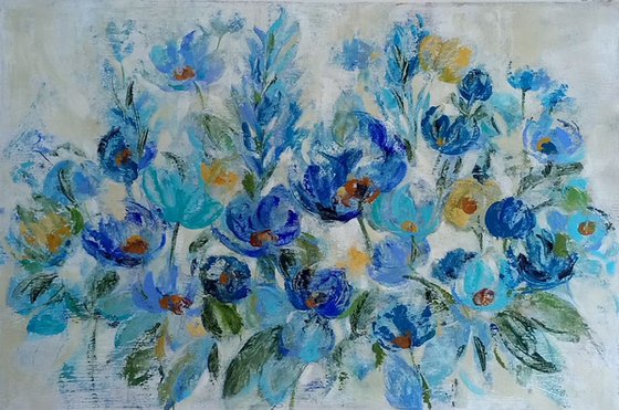 Scattered Blue Flowers