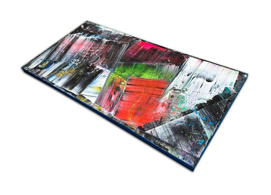 "Know When To Fold 'Em" - Original Large PMS Abstract Acrylic Painting On Canvas - 24" x 48"