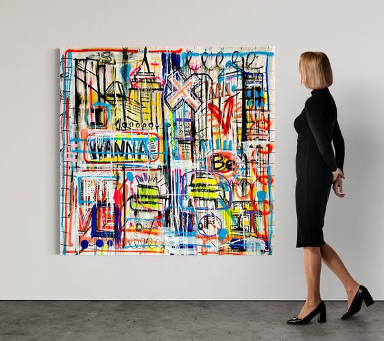 New York on my mind. 150x150cm