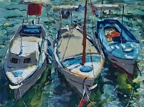 The 3 boats by Dimitris Voyiazoglou