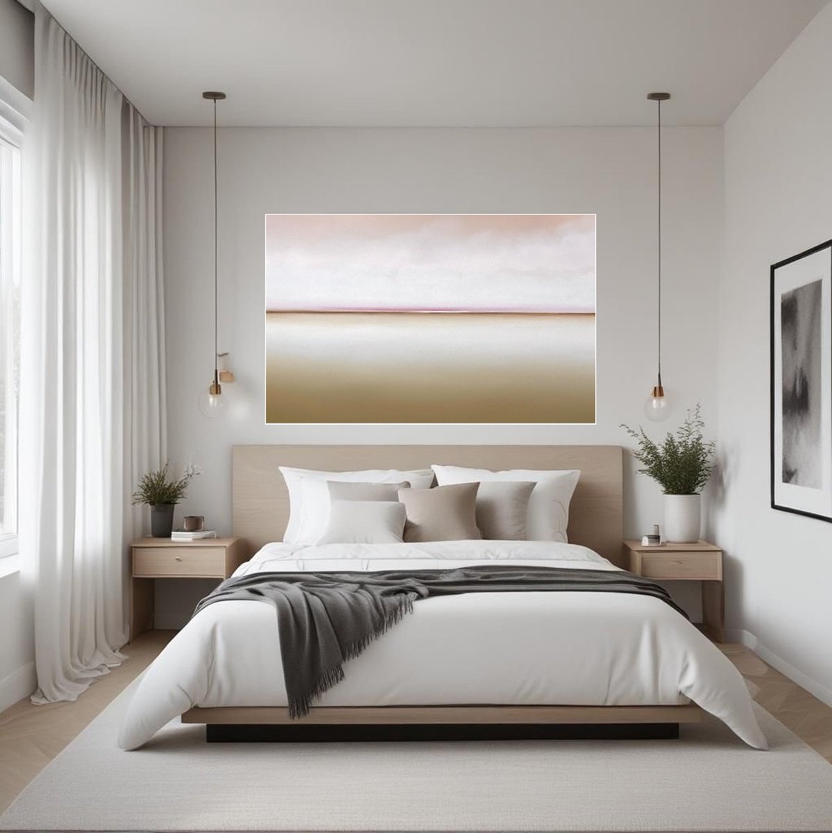 Surrealistic Landscape Oil Painting By Larissa Uvarova, 47 X 31", Horizon Of Emotions #122, Original Artwork