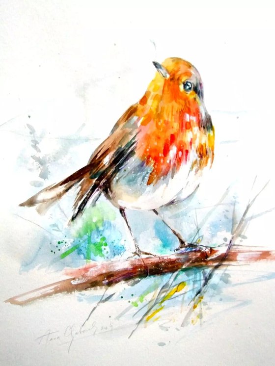 Robin watercolour