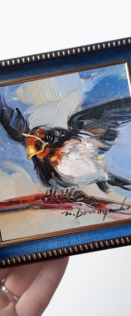 Swallow bird painting by Nataly Derevyanko