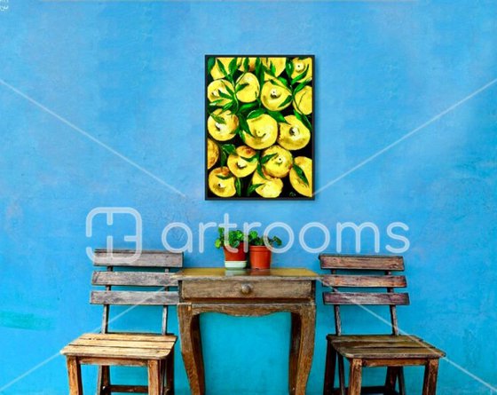 Lemons, oil painting, still life