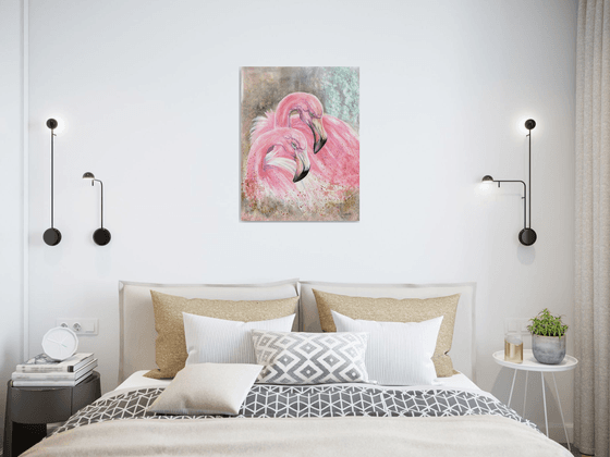 Flamingo couple