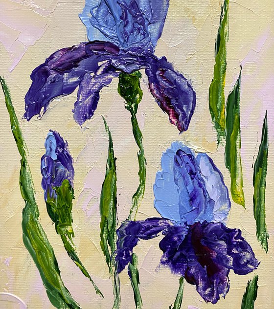 Irises on beige