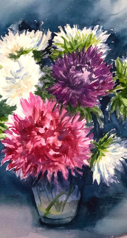 Summer flower bouquet by Krystyna Szczepanowski