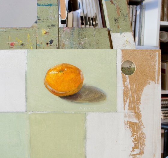 tangerine on green