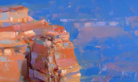 Canyon Rock, Original oil painting, Handmade artwork, One of a kind