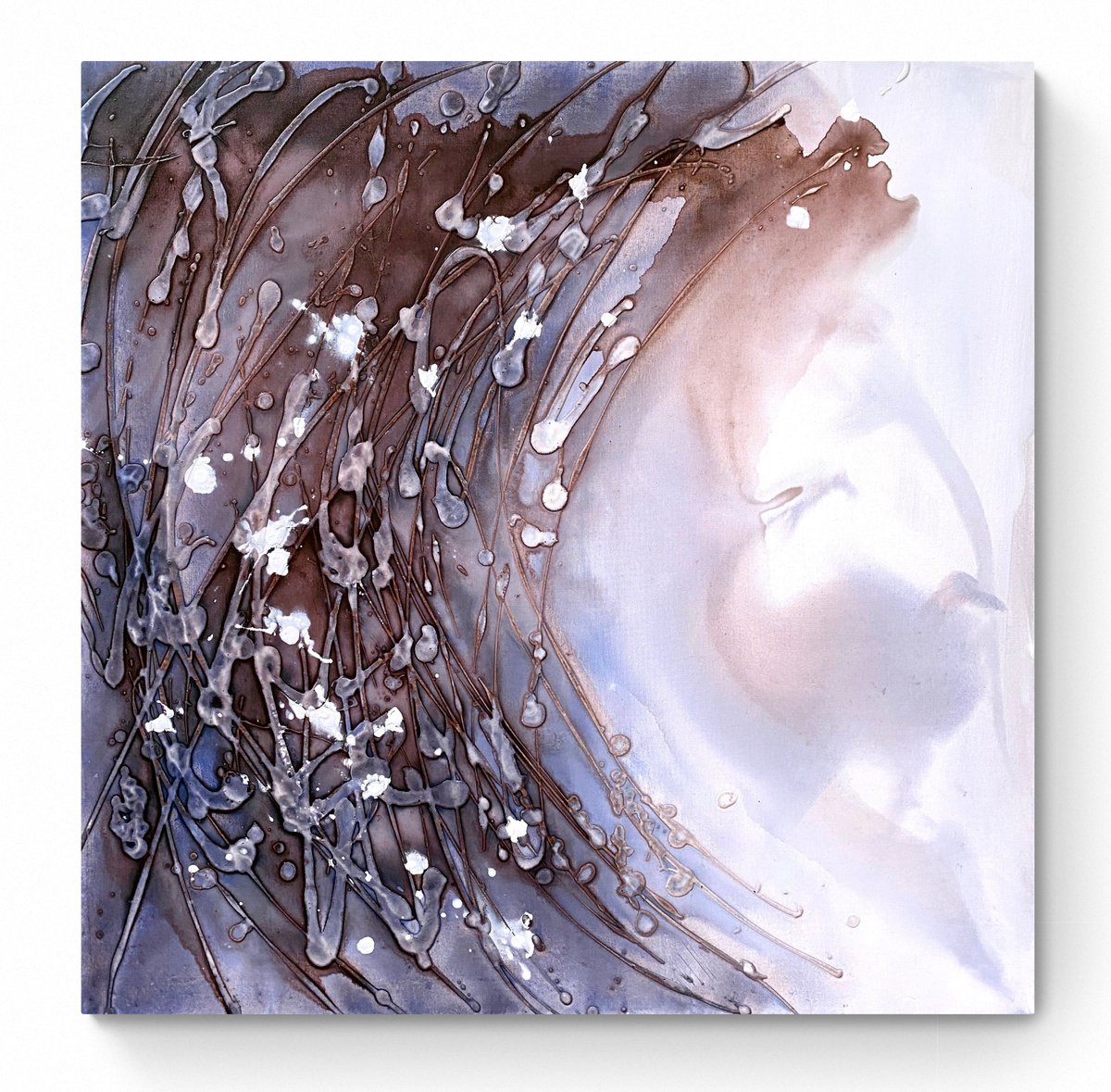 Abstract Painting By Cristina Dalla Valentina, 31 X 31, Intertwinings 1, Original Artwork