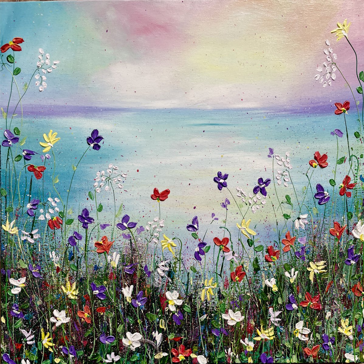 Garden By The Sea By Pooja Verma, 20 X 20, Artwork For Sale On Artfinder