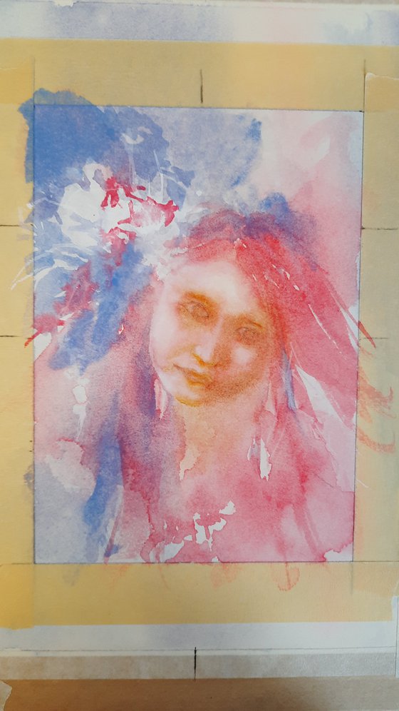Bohemian Girl - original watercolour portrait