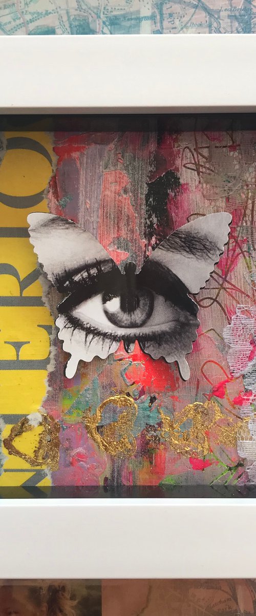 Mini Beauty  No6 - Abstract Butterfly in Box by Hernan Reinoso