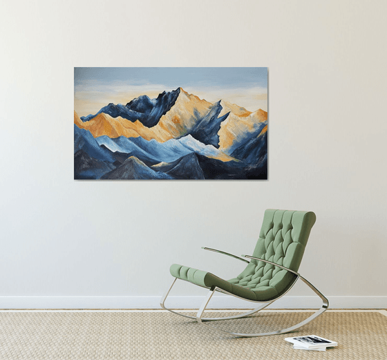 Mountain peak and blue sky