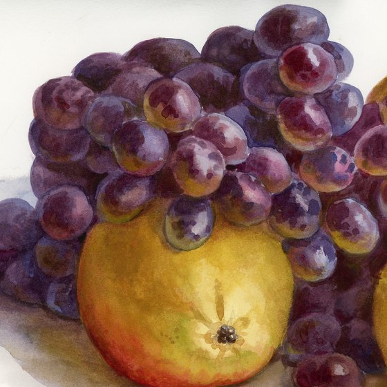 Pears and grapes