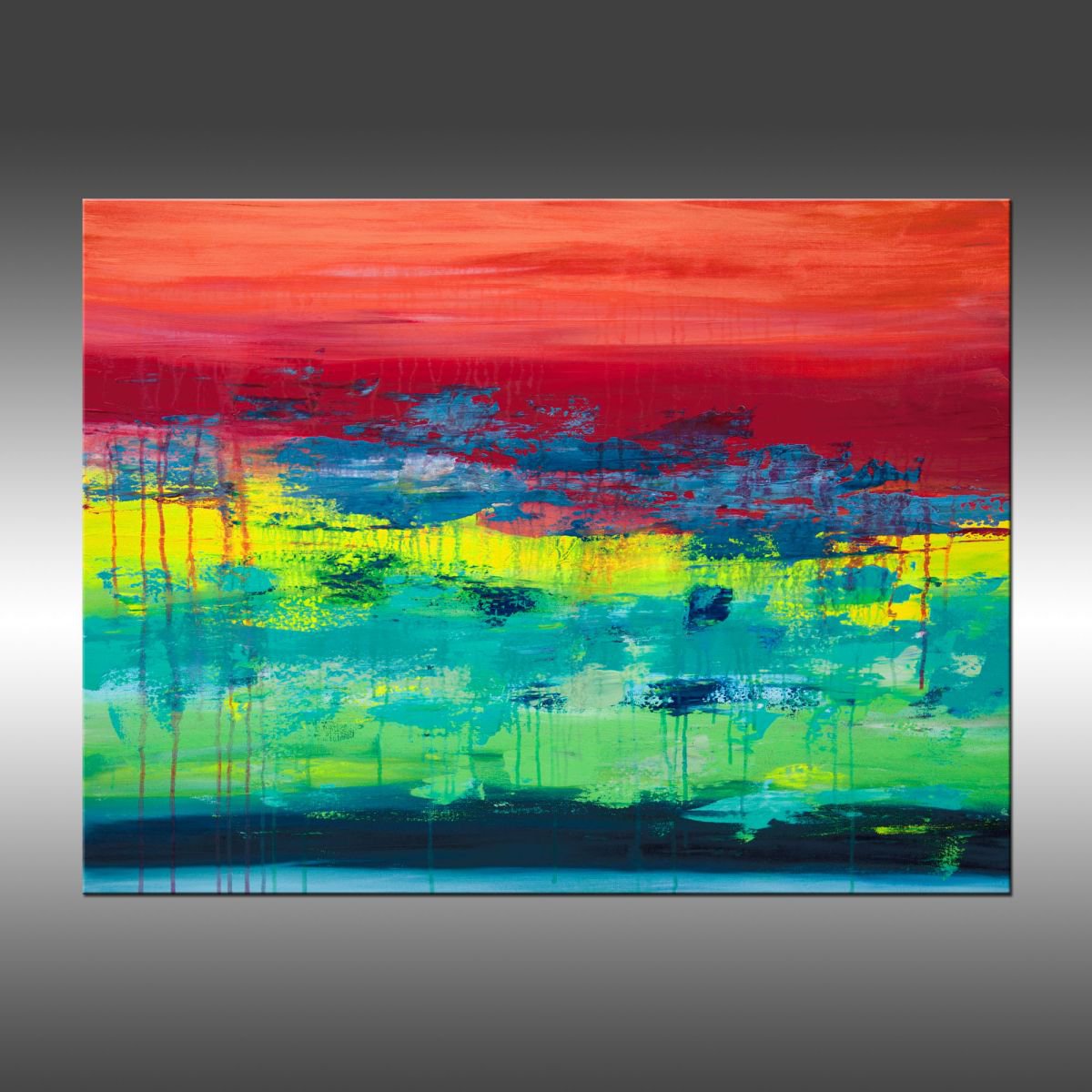 Abstract Acrylic Painting By Hilary Winfield, 40 X 30, Lithosphere 152, Original Artwork