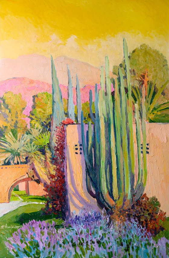 Landscape with Yellow Sky and Cactus