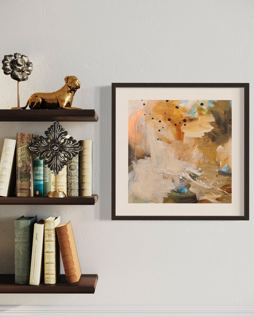 Expressive Abstract Painting By Chantal Proulx, 18 X 18, C