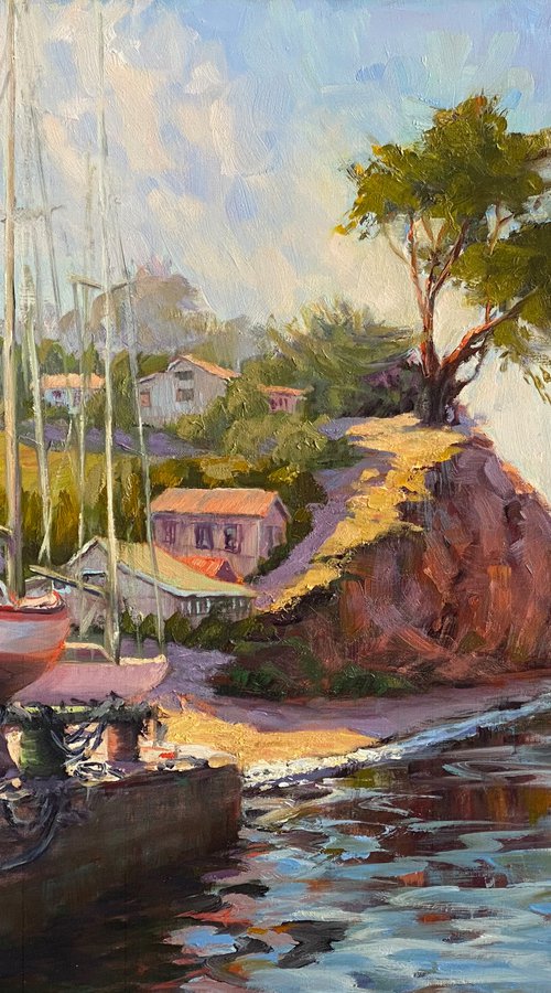 Boatyard Tomales Bay by Tatyana Fogarty