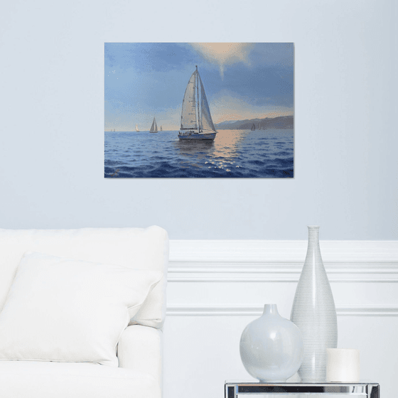 Seascape with Sailboats 55