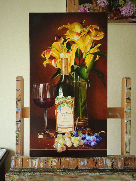 Golden Lilies and Wine
