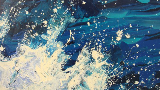 47.2” LARGE Seascape Painting “Waves”