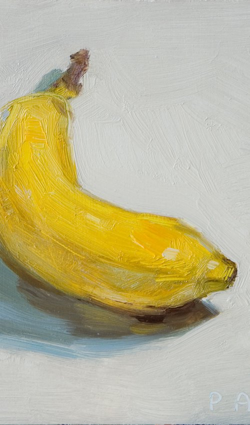 still life of fresh banana on a white background by Olivier Payeur