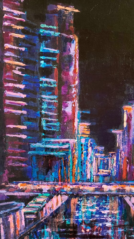 Night city lights