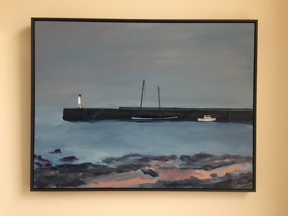 'Two boats, calm day. Anstruther'