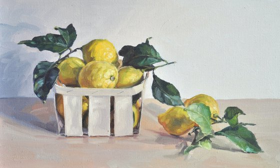 Lemons in a crate