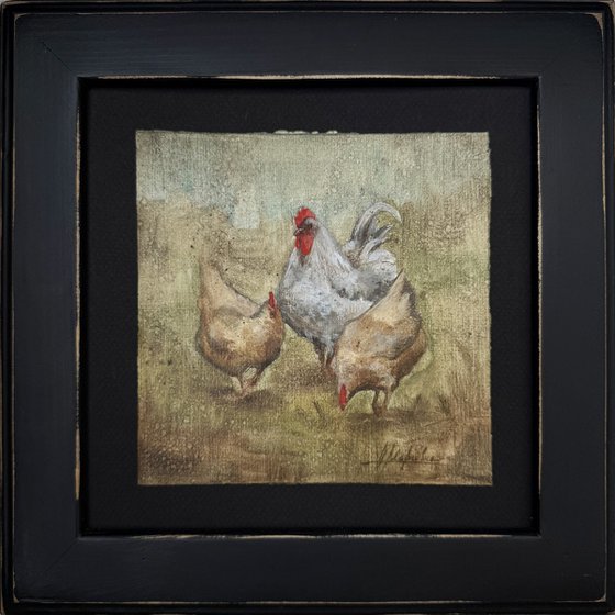 Rooster and hens