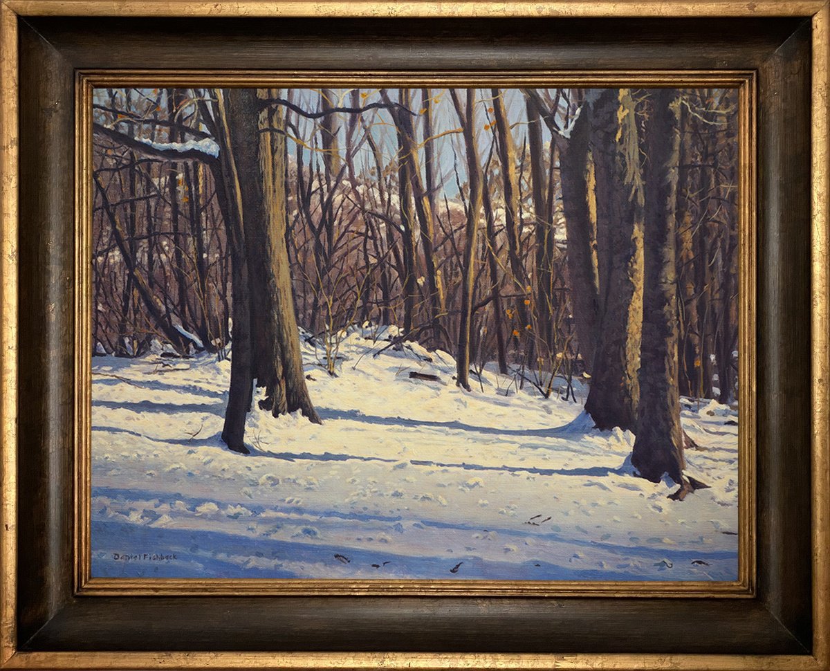 Winter Stillness: Snow And Shadow By Daniel Brian Fishback, 30 X 24, Artwork For Sale On Artfinder
