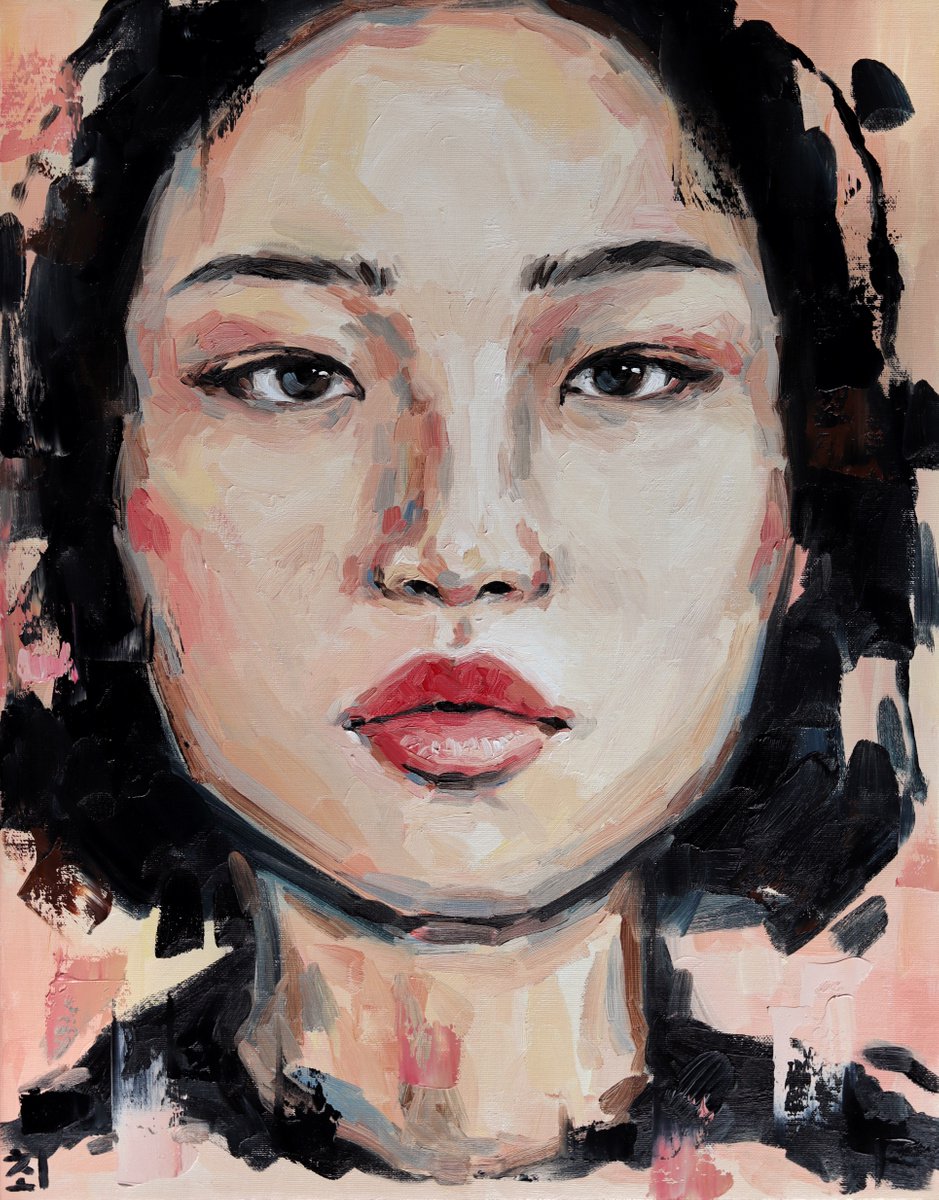 Peach asian girl by Marina Ogai
