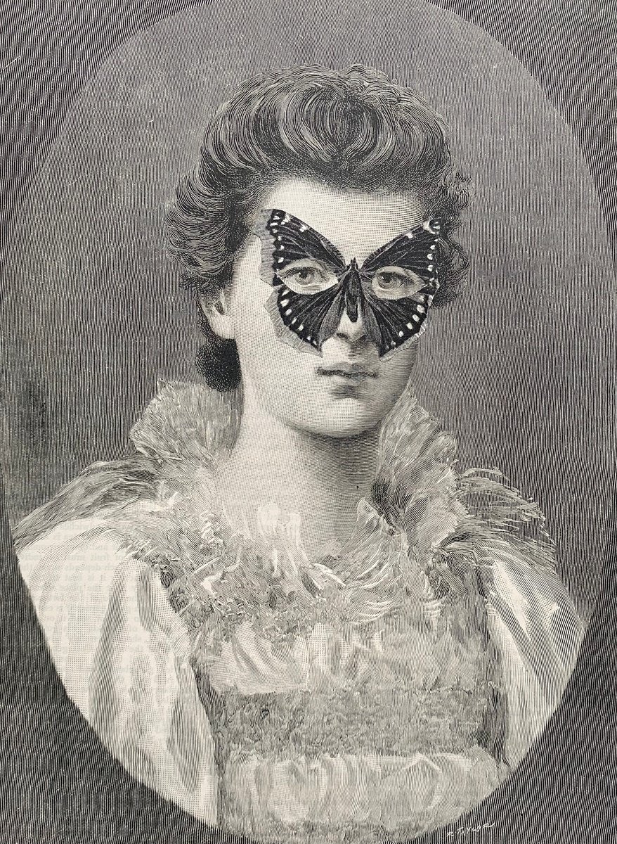 Surrealistic Portrait Collage By Tudor Evans, 7 X 9", Grace, Original Artwork