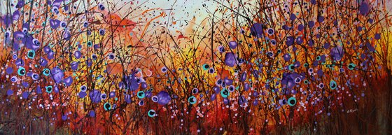 "Moodcatcher" - Super sized floral landscape painting