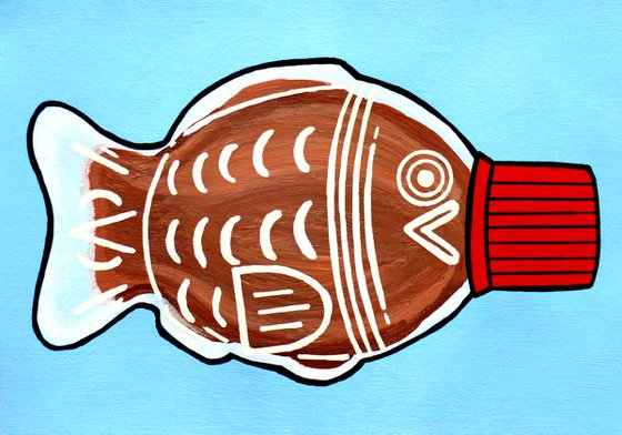 Soy Sauce Fish Painting on Unframed A5 Paper