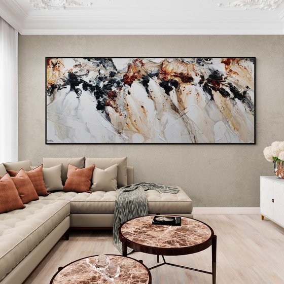 Oxide Noir 240cm x 100cm Textured Abstract Art