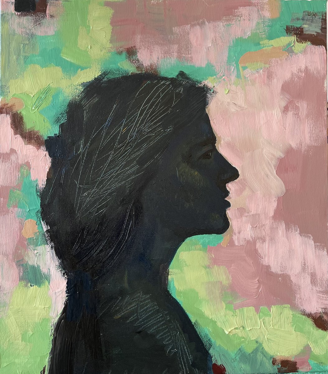 Expressive Portrait Acrylic Painting By Nikola Gulev, 16 X 18", "Nirvana", Original Artwork