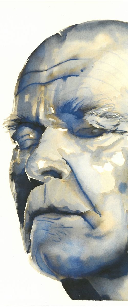 Old Man Head Portrait I Senior Age Face by Ricardo Machado