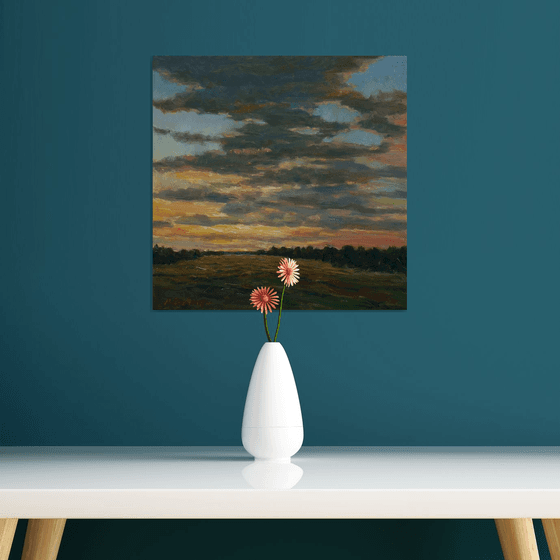 The Beautiful Sunset - sky landscape painting