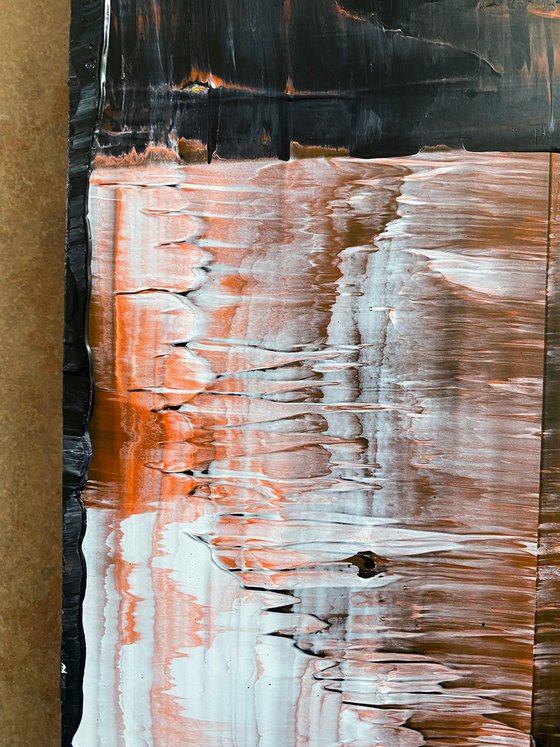 "Not F@%kin Around" - Save As A Series - Original PMS Large Abstract Polyptych Acrylic Paintings On Hand Stretched Canvas and Reclaimed Wooden Panels - 56.25" x 34"
