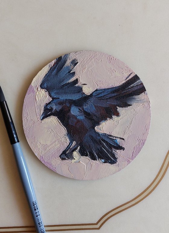 Crow oil painting