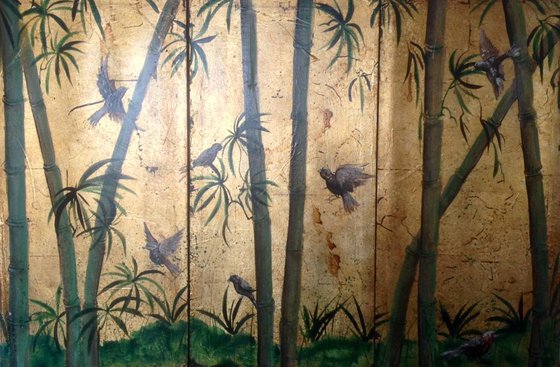 Sparrows and bamboo