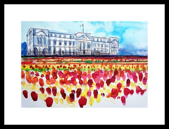 Buckingham Palace with Tulips