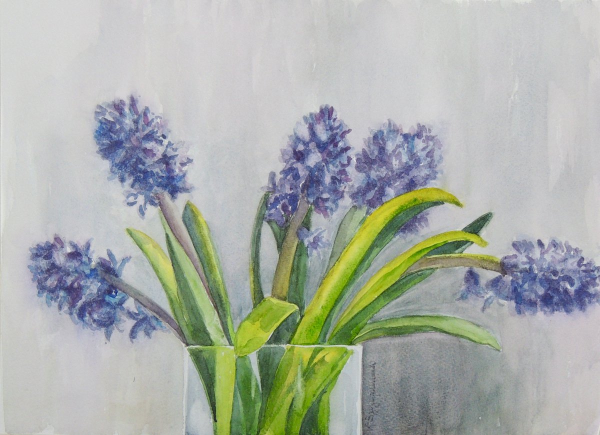 Purple Hyacinths by Krystyna Szczepanowski Artfinder